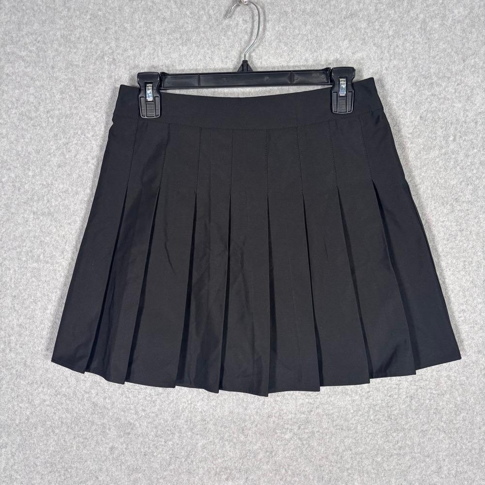 Hippie Rose Pleated Mini Skirt Medium Black School Girl Tennis Preppy Minimalist